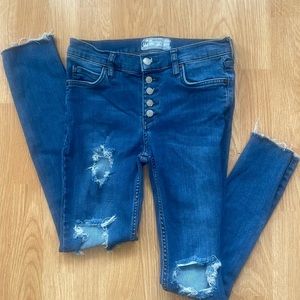 Free People distressed skinny jeans